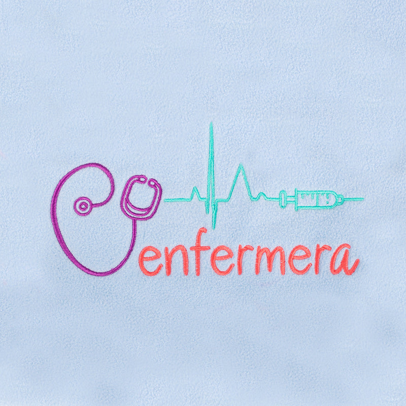 Forro Polar Sanitario Mujer Bordado Personalizado - Sweet Azul-zoom-