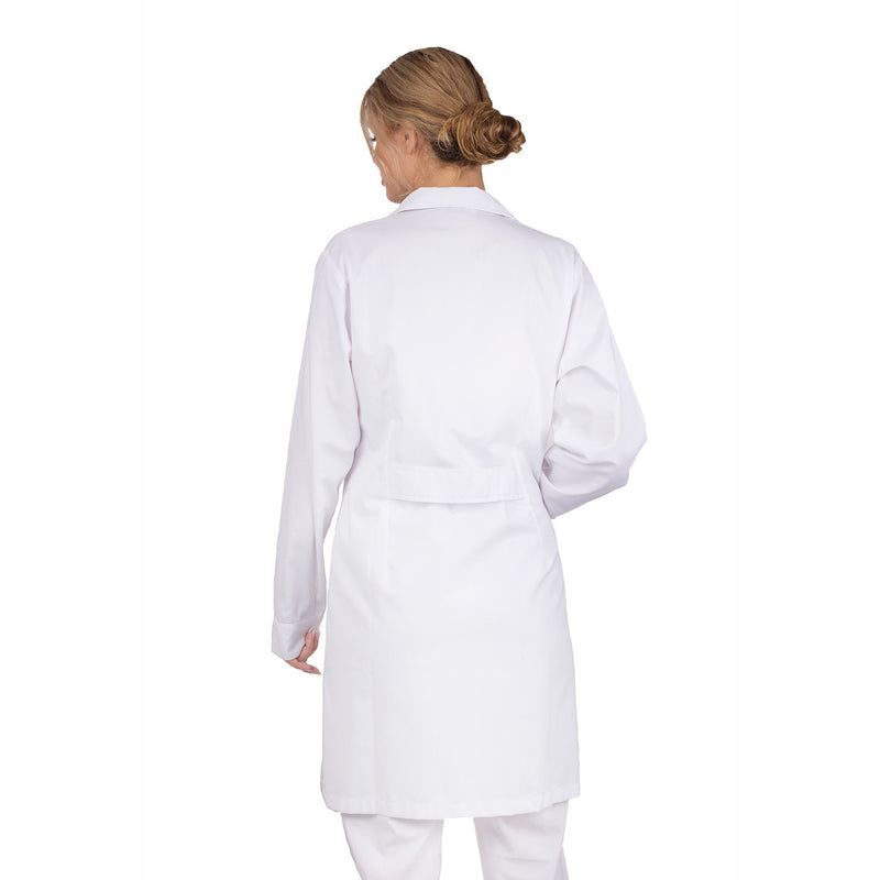 Women's white twill coat -zoom-