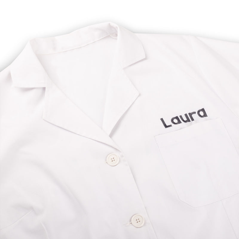Women's white twill coat -zoom-