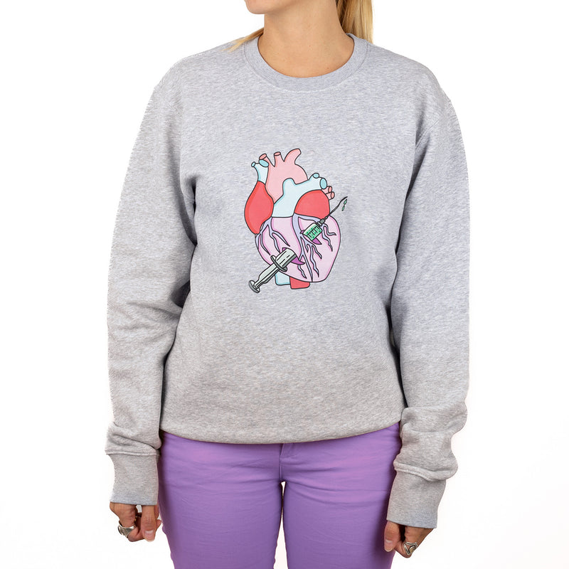 Nurse print sweatshirt - Grey-zoom-