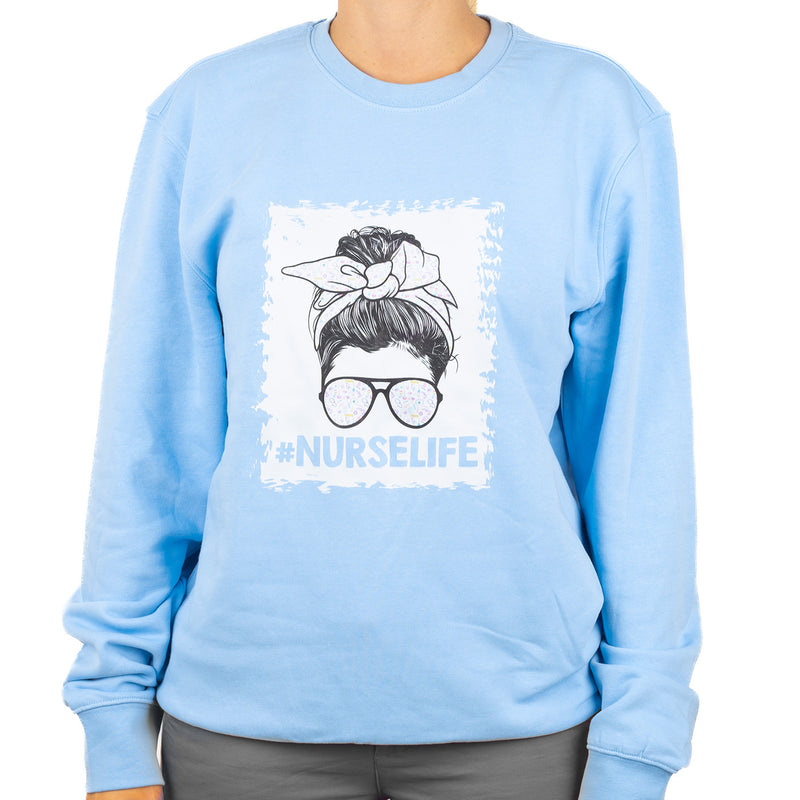 Medical Print Sweatshirt - Blue-zoom-