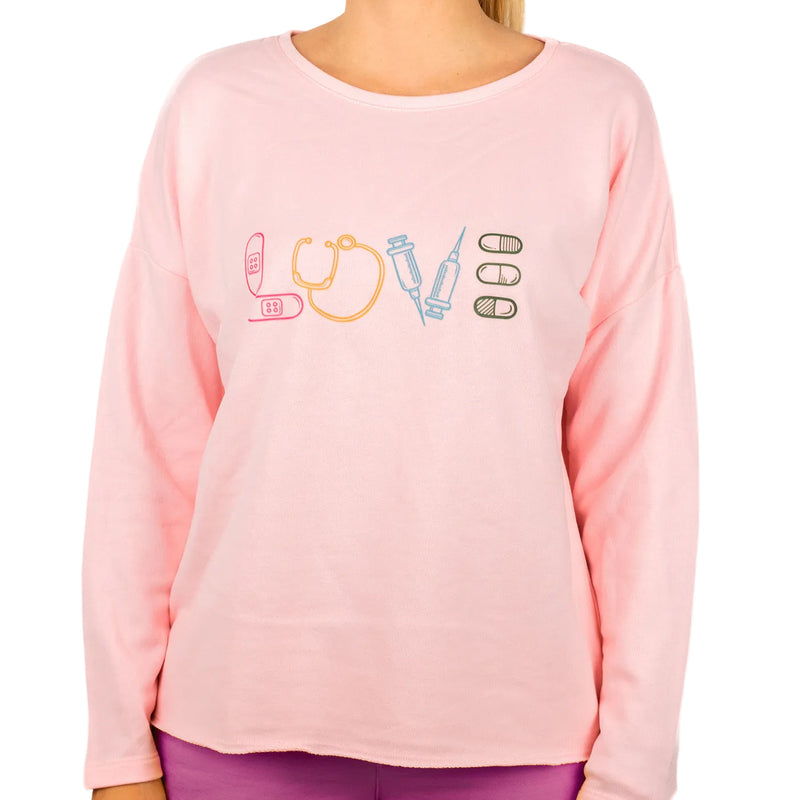 Pink nurse print sweater-zoom-