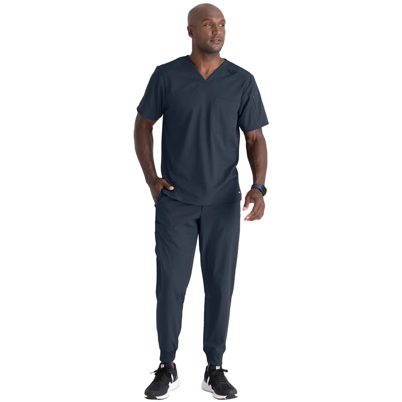 Men's Anthracite Grey Scrub Top - Grey's Anatomy, 2 Pockets -zoom-2