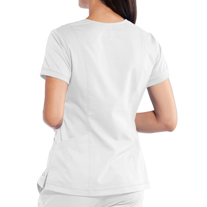 Grey's Anatomy Women's Scrub Top | V-neck, zip and tailored fit-zoom-