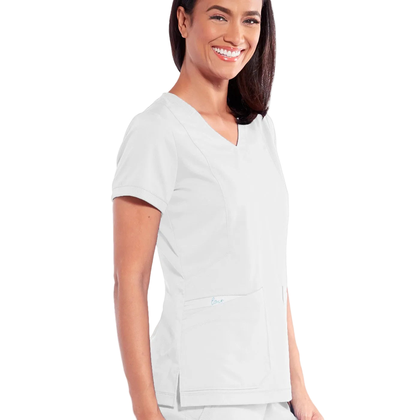 Grey's Anatomy Women's Scrub Top | V-neck, zip and tailored fit-zoom-4