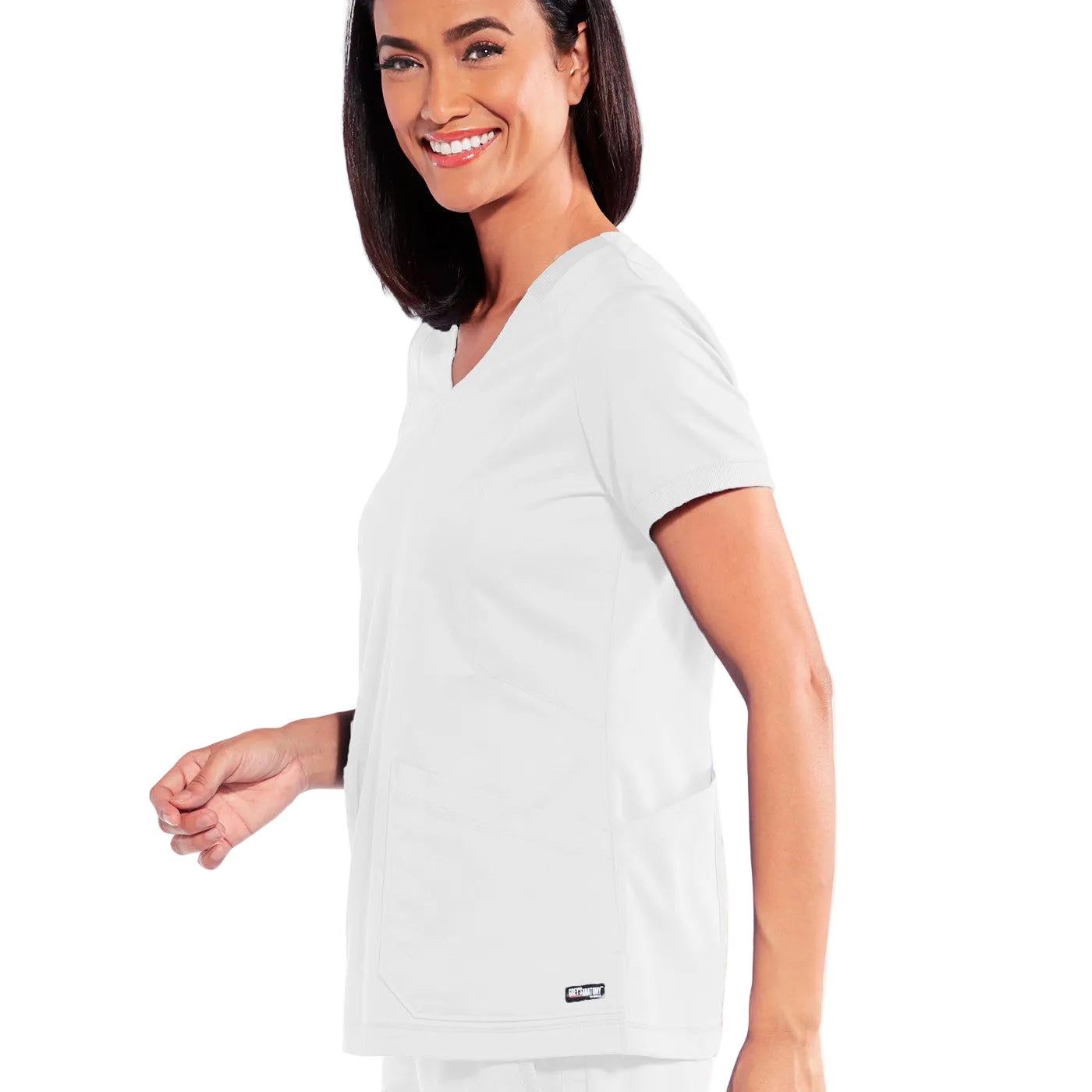 Grey's Anatomy Women's Scrub Top | V-neck, zip and tailored fit-5