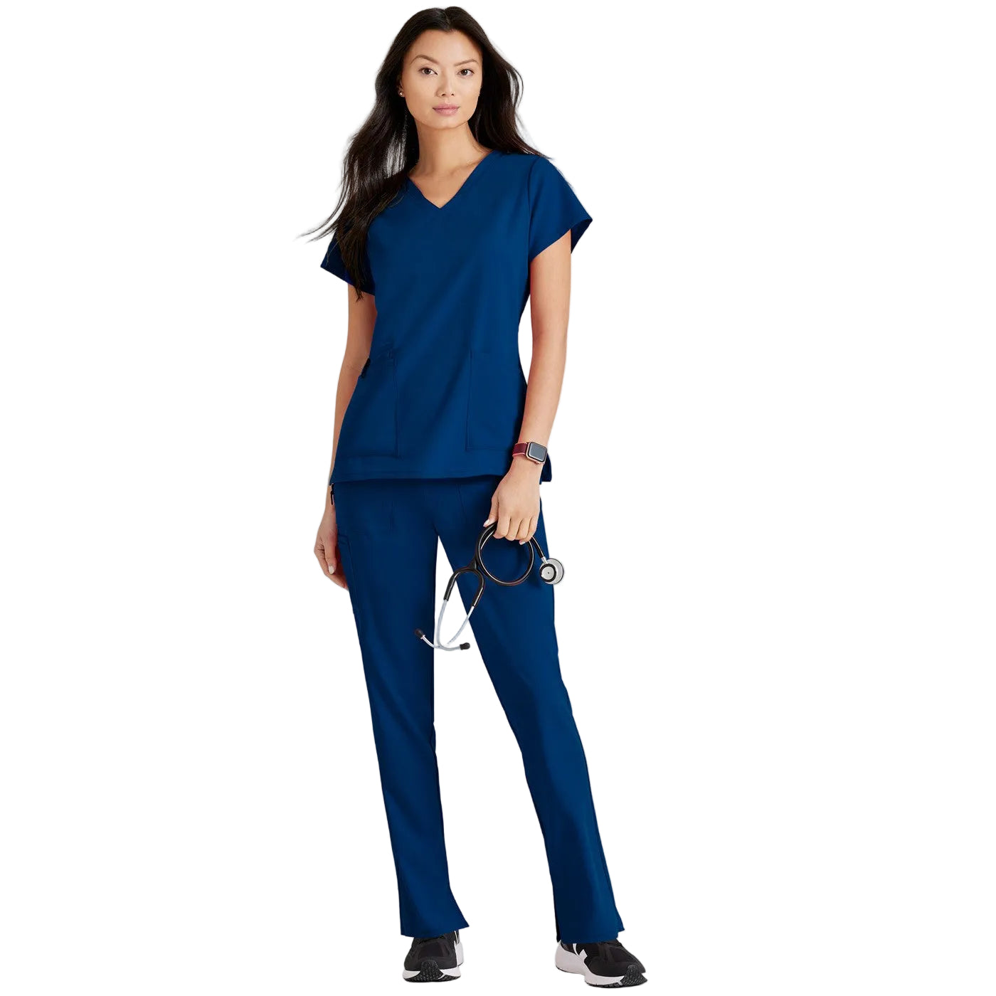 Grey's Anatomy Women's Scrub Top | Luxe360 fabric with V-neck and 4 pockets -zoom-2