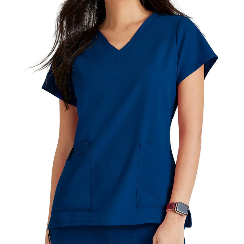 Grey's Anatomy Women's Scrub Top | Luxe360 fabric with V-neck and 4 pockets -zoom-