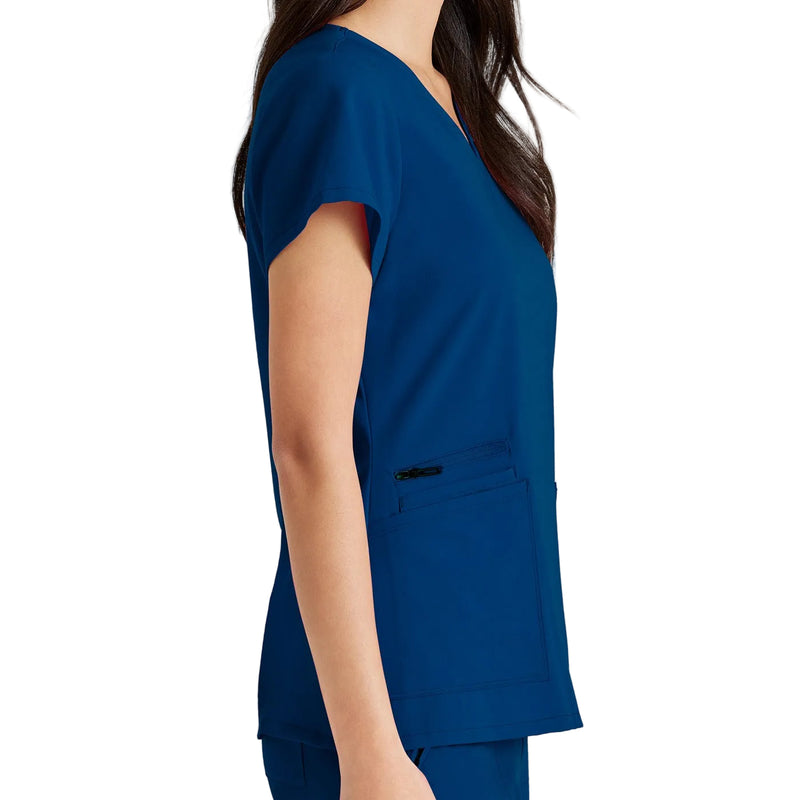 Grey's Anatomy Women's Scrub Top | Luxe360 fabric with V-neck and 4 pockets -zoom-