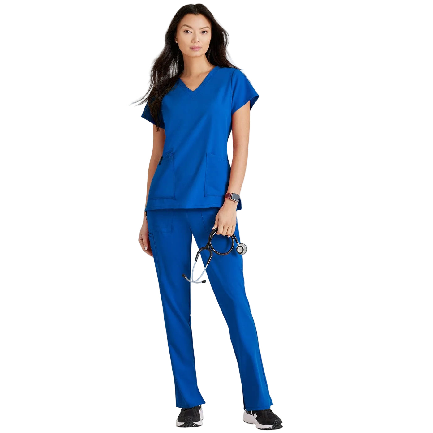 Grey's Anatomy Women's Scrub Top | Luxe360 fabric with V-neck and 4 pockets -7