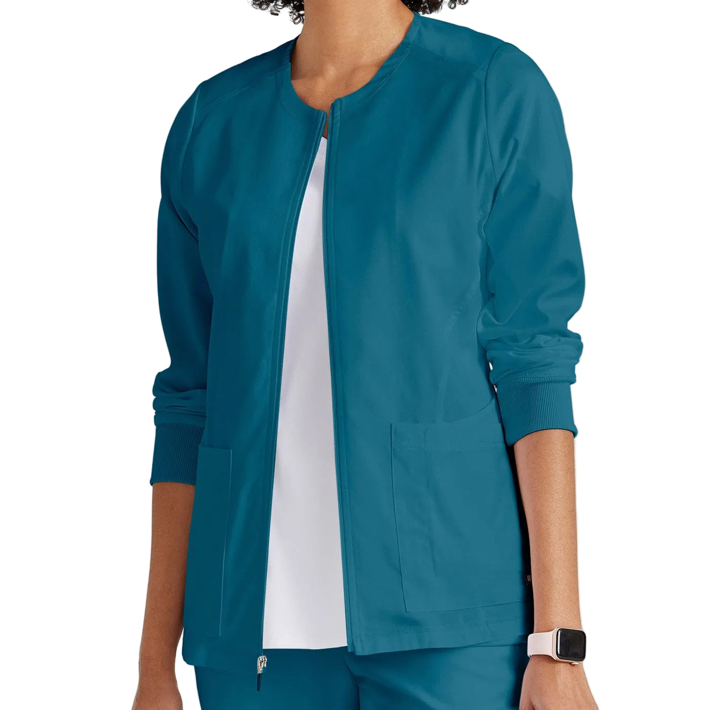 Grey's Anatomy Women's Zip Jacket, 5 Pockets, Petrol Blue -zoom-2