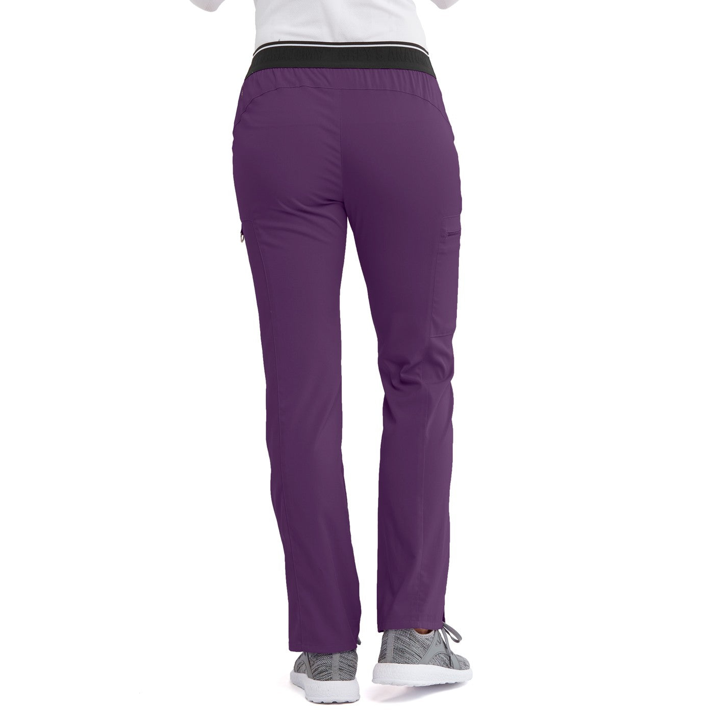 Grey's Anatomy Women's Plain Trousers with Elastic Waistband, Aubergine -2
