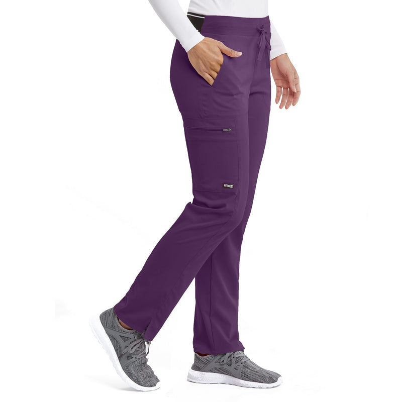 Grey's Anatomy Women's Plain Trousers with Elastic Waistband, Aubergine -zoom-