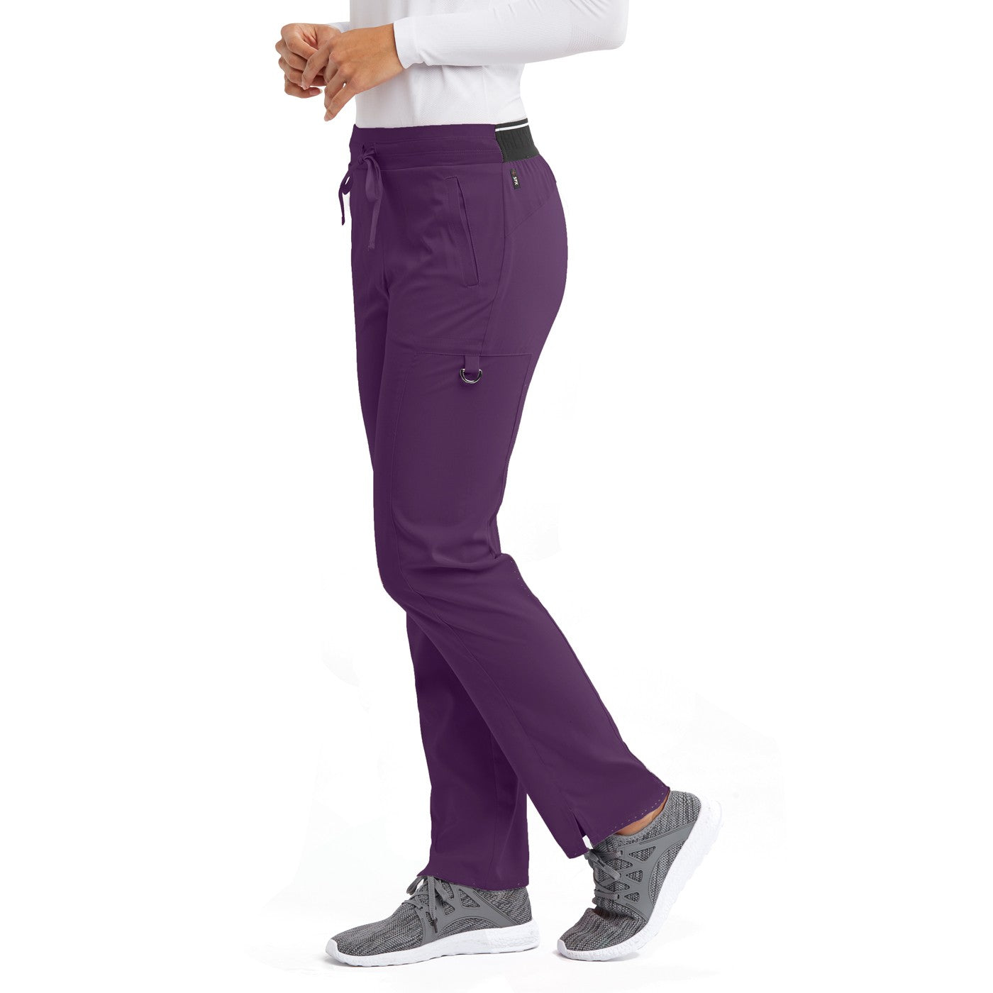 Grey's Anatomy Women's Plain Trousers with Elastic Waistband, Aubergine -4