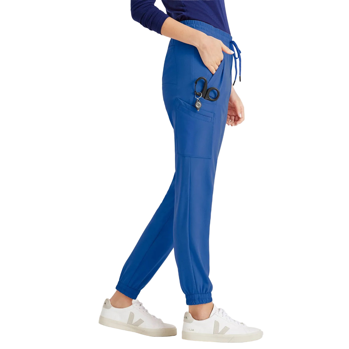 Women's plain 6-pocket trousers - royal blue Grey's Anatomy -3