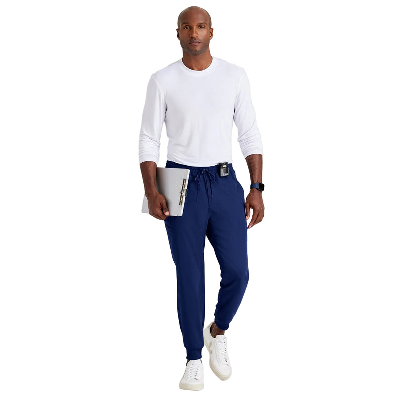 Men's plain 6-pocket trousers - indigo blue Grey's Anatomy -zoom-