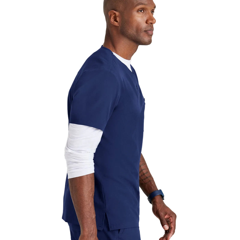 Men's Indigo Blue Scrub Top | Grey's Anatomy -zoom-