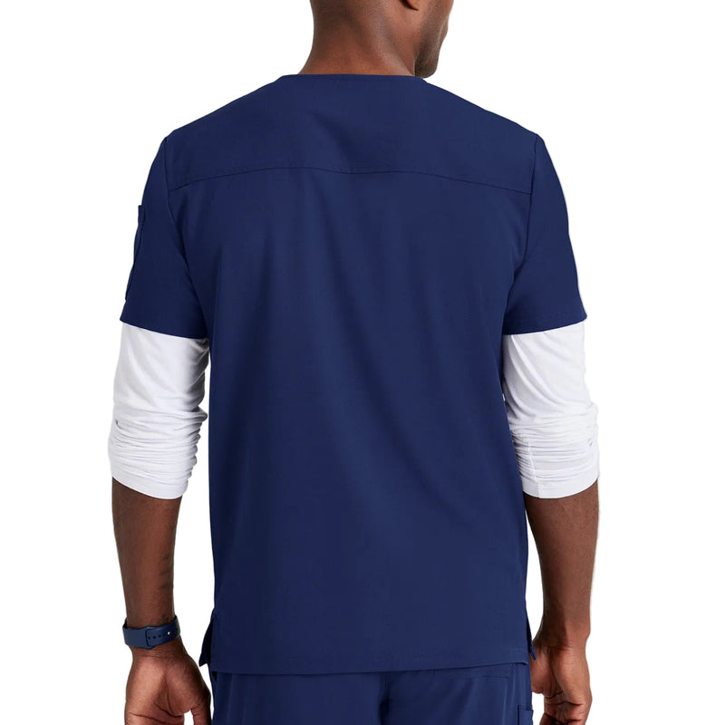 Men's Indigo Blue Scrub Top | Grey's Anatomy -zoom-