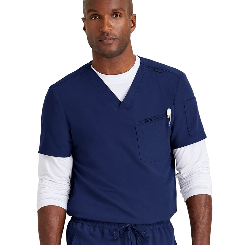 Men's Indigo Blue Scrub Top | Grey's Anatomy -zoom-