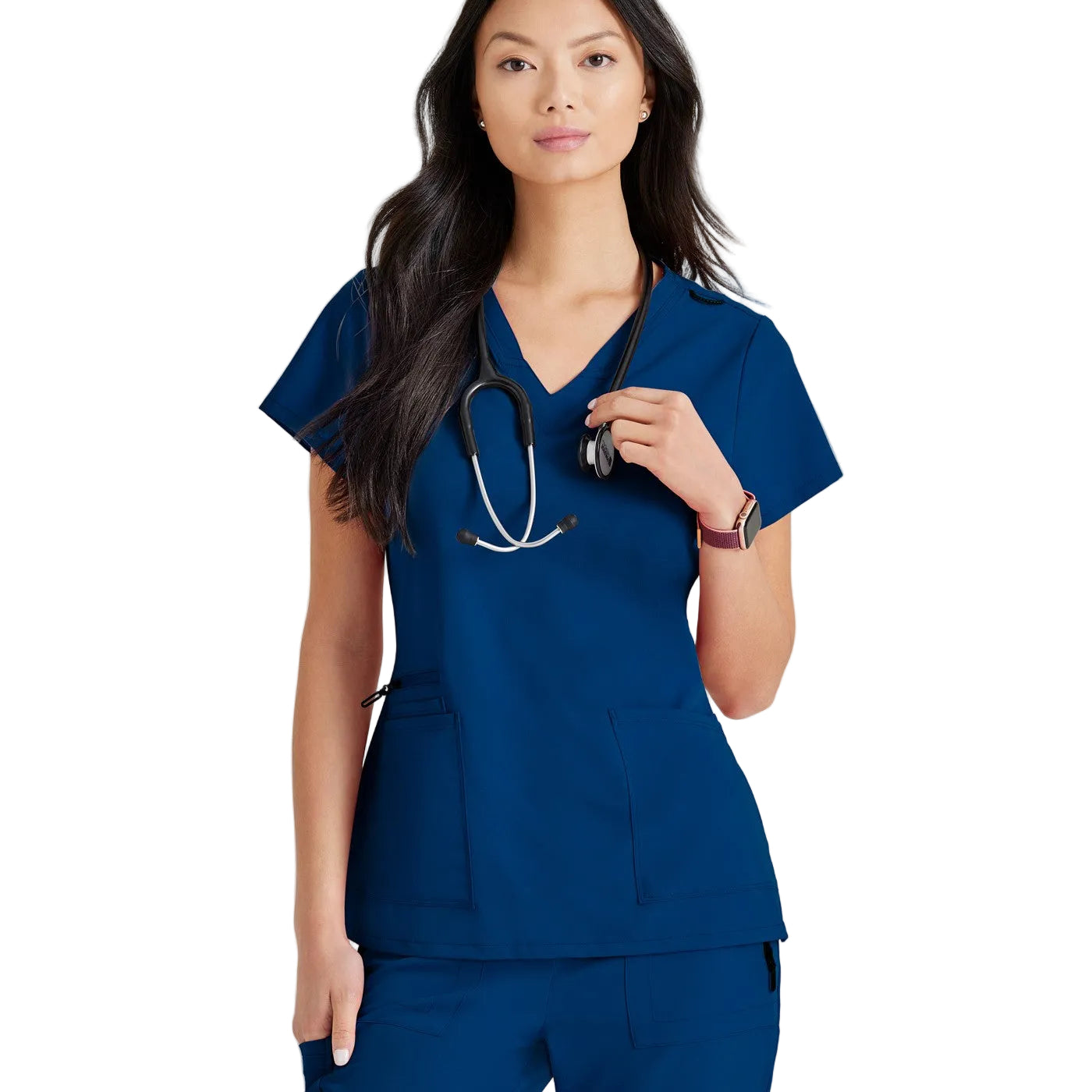 Blusón mujer cuello pico azul índigo Grey's Anatomy