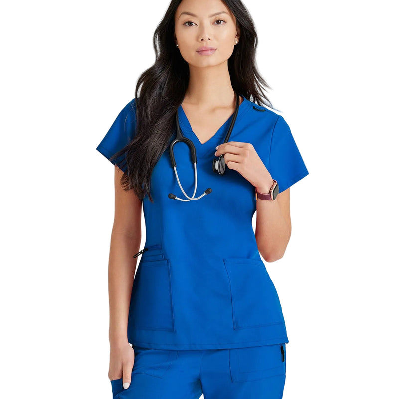 Grey's Anatomy Women's Scrub Top | Luxe360 fabric with V-neck and 4 pockets -zoom-