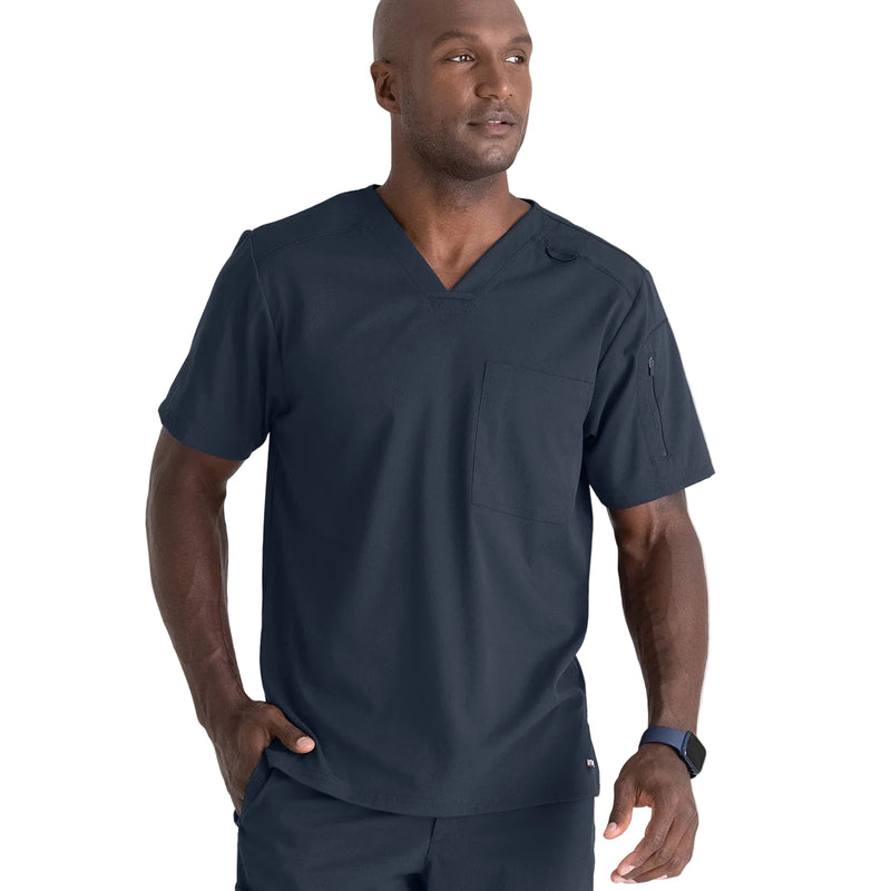Men's Anthracite Grey Scrub Top - Grey's Anatomy, 2 Pockets -zoom-