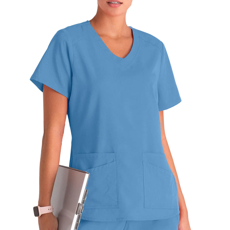 Grey's Anatomy Women's Scrub Top | V-neck and 4 pockets -zoom-