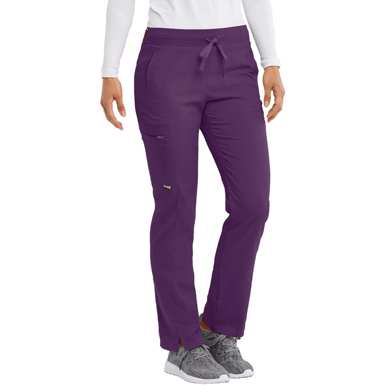 Grey's Anatomy Women's Plain Trousers with Elastic Waistband, Aubergine -zoom-