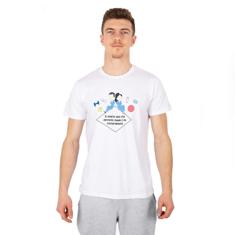Unisex white t-shirt - See your physiotherapist-zoom-