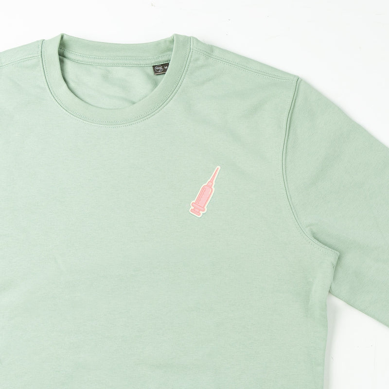 Green sweatshirt with medical print-zoom-