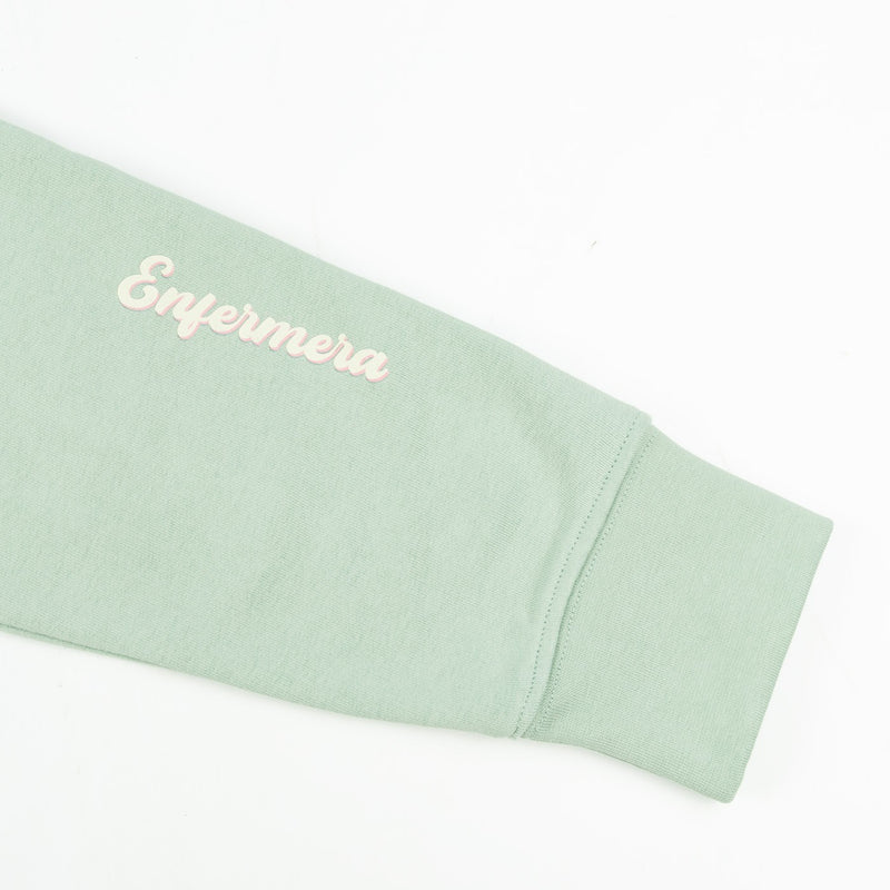 Green sweatshirt with medical print-zoom-