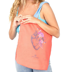 tote naranja corazón