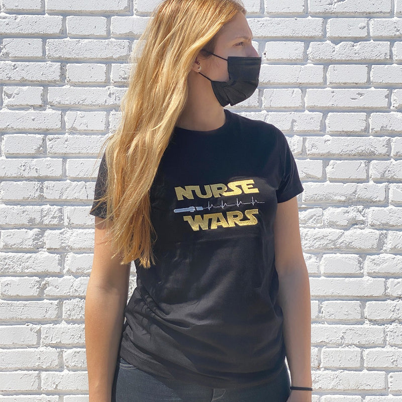 Women's black t-shirt - printed-zoom-