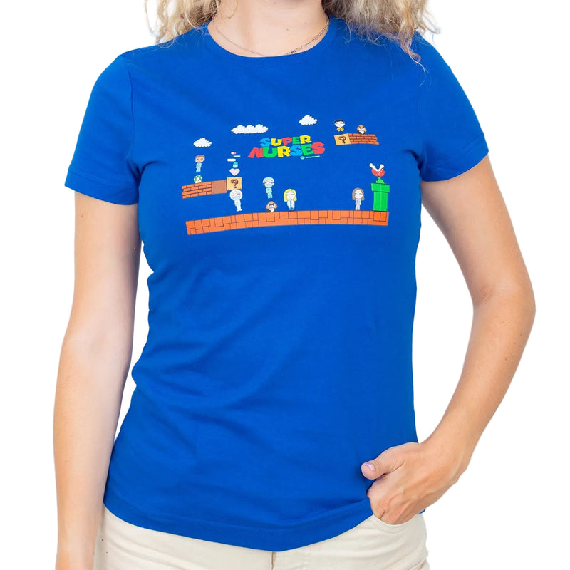 Women's Royal Blue Printed T-Shirt-zoom-