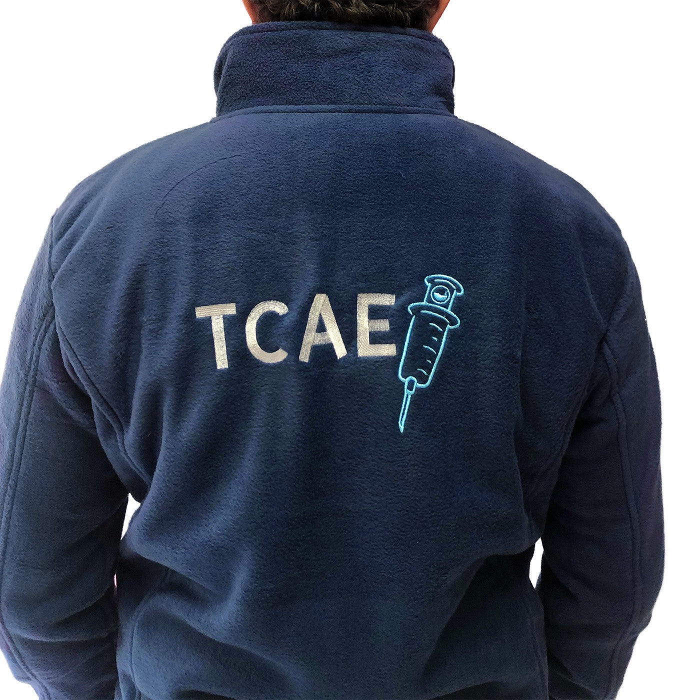 Personalized Men's Fleece Jacket - Navy Blue-zoom-10