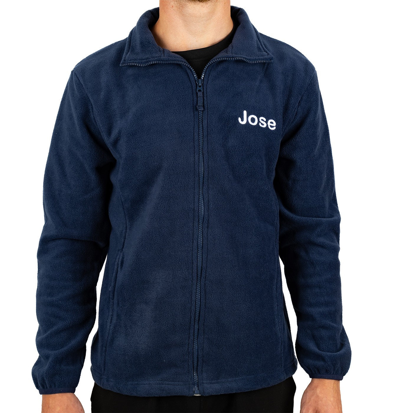 Personalized Men's Fleece Jacket - Navy Blue-3