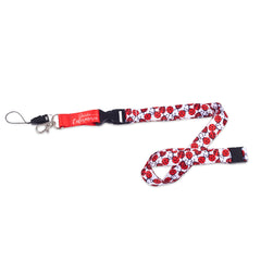 Lanyard rojo con estampado de mariquitas para enfermeras
