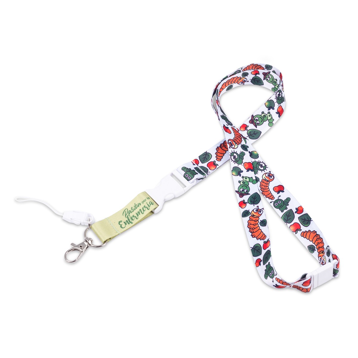 Lanyard estampado con frutas y clip de sujeción