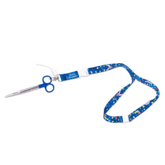 Lanyard con diseño azul y tijeras de enfermería