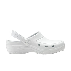 Zueco sanitario blanco lateral con correa