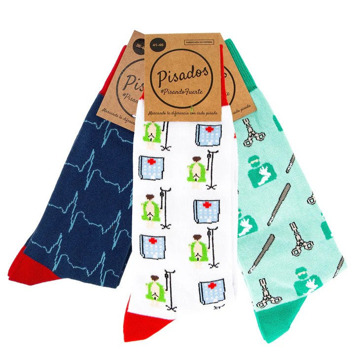 Printed sock pack - Heartbeats, Without anesthesia and Healthy bum-zoom-