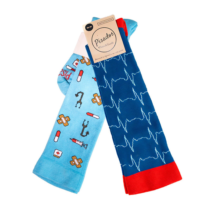 Compression sock pack - Blue Healthy Tools and Pulsaciones -zoom-