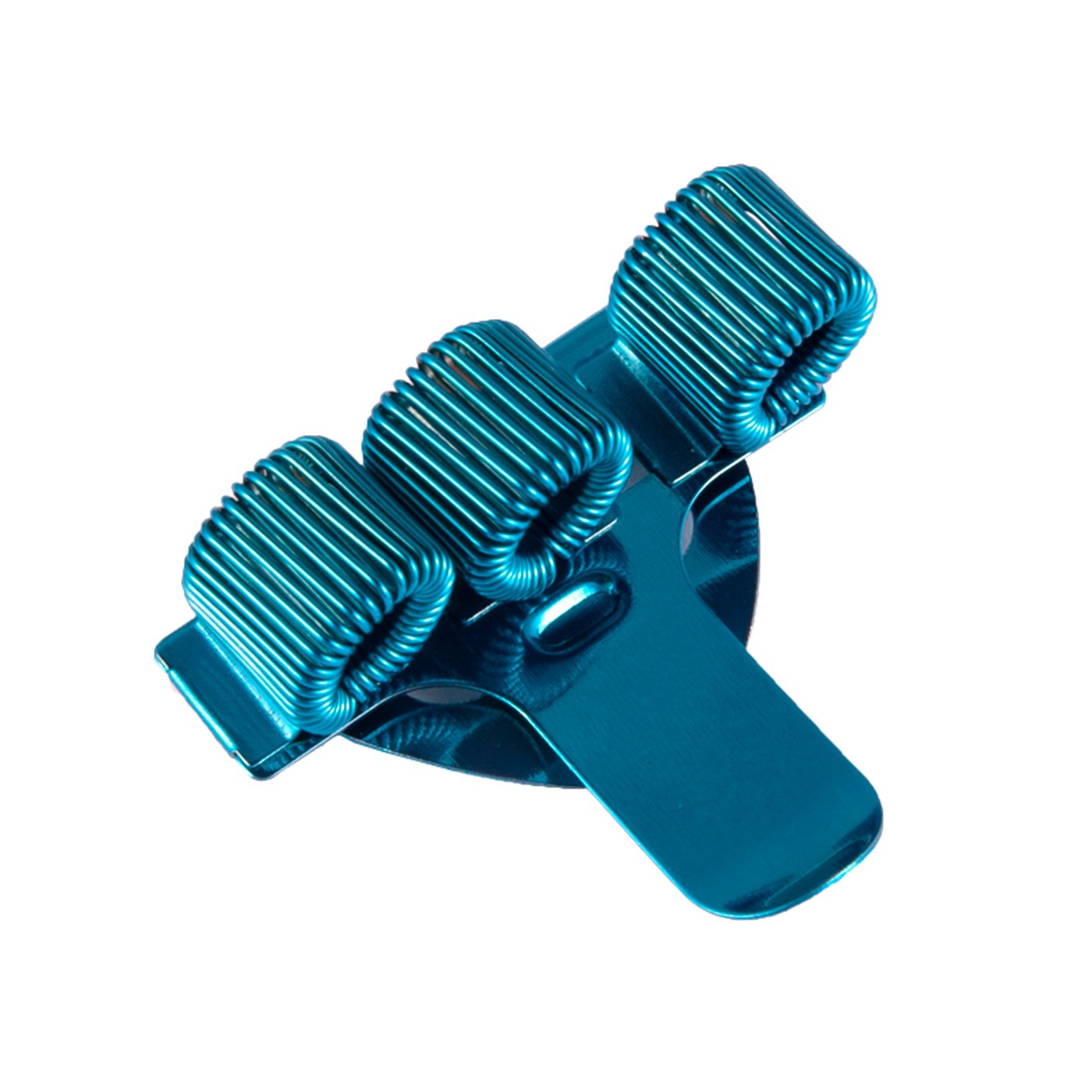 Porta bolígrafos para 3 bolígrafos en color azul metalizado
