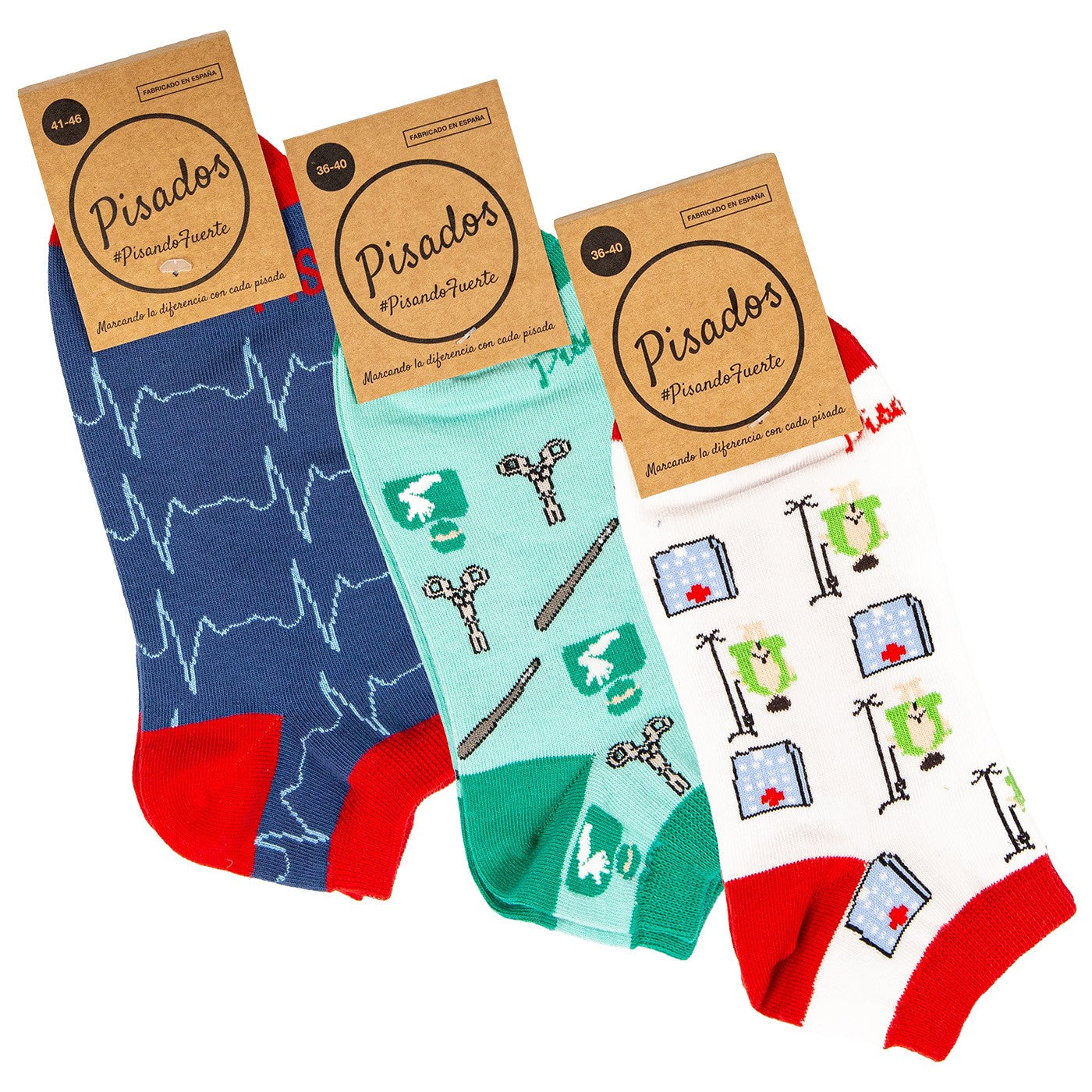Pack calcetines tobilleros - Pulsaciones, Sin anestesia y Culito sano