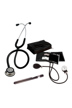 Pack con fonendoscopio littmann classic iii con tensiómetro y linterna pupilar en color negro