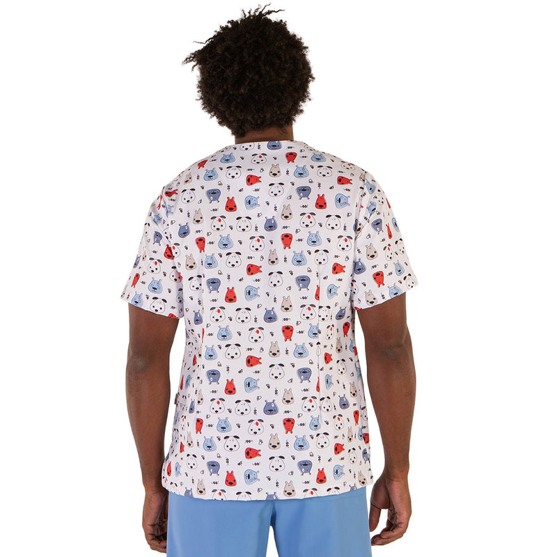 Unisex Veterinarian Uniform | Breathable and Water-Repellent Microfiber Scrub Top | Dogs -zoom-
