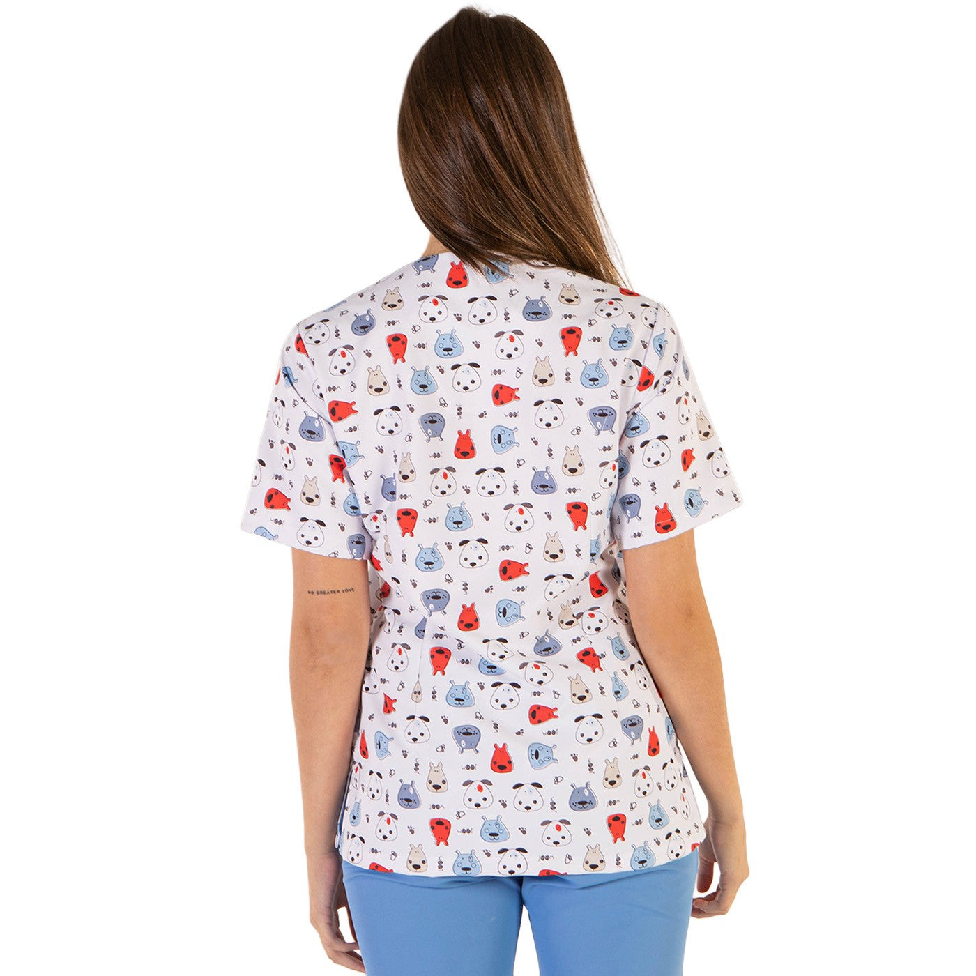 Unisex Veterinarian Uniform | Breathable and Water-Repellent Microfiber Scrub Top | Dogs -zoom-2