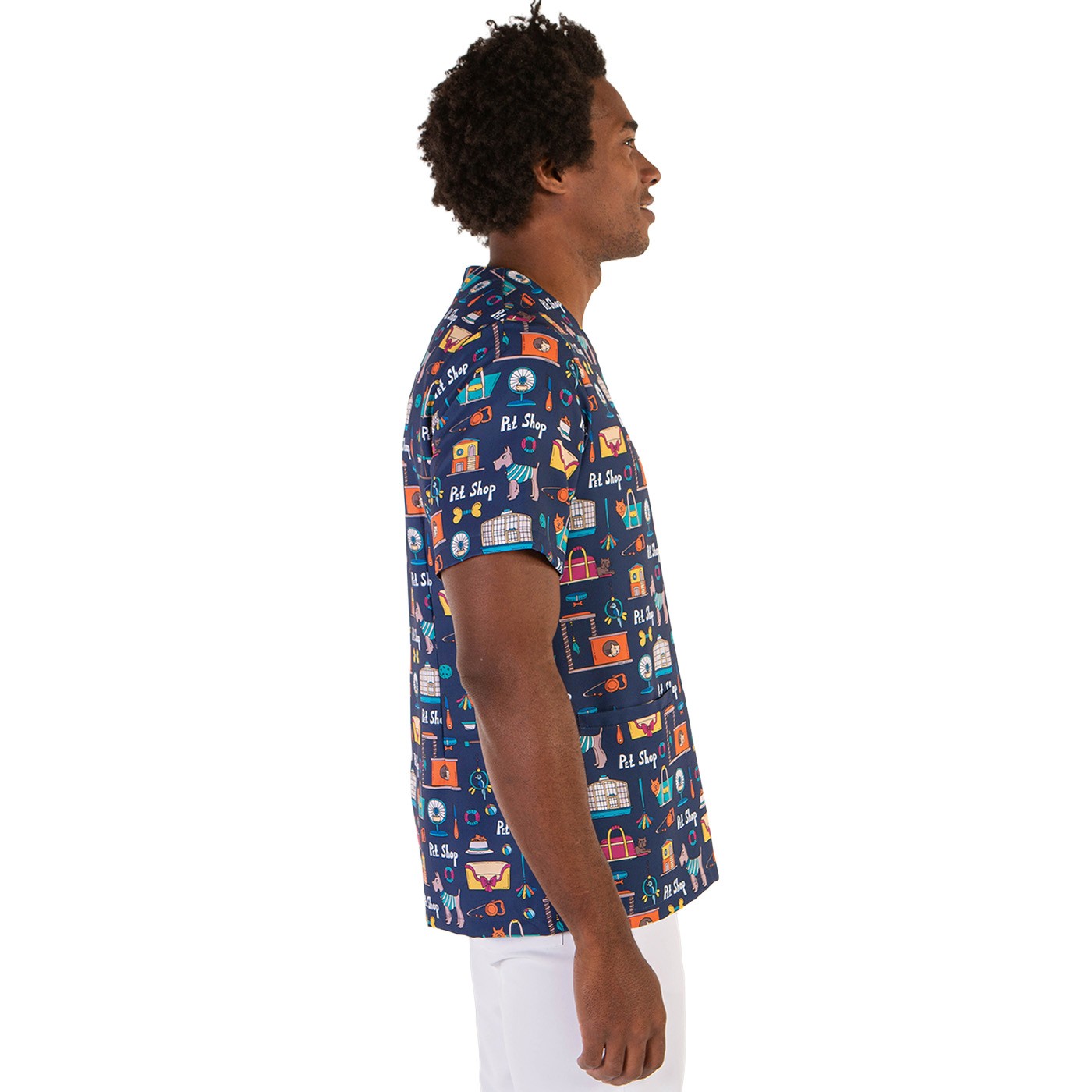 Unisex printed microfiber blouse - Veterinarian -2