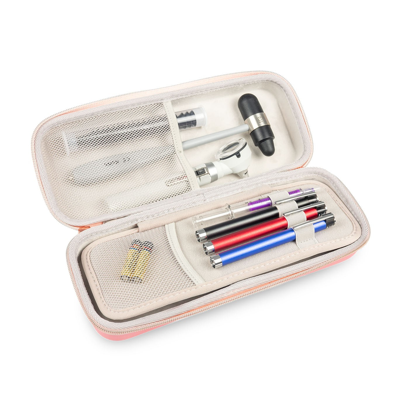 Funda para fonendoscopio.  Material rígido con acabado texturizado