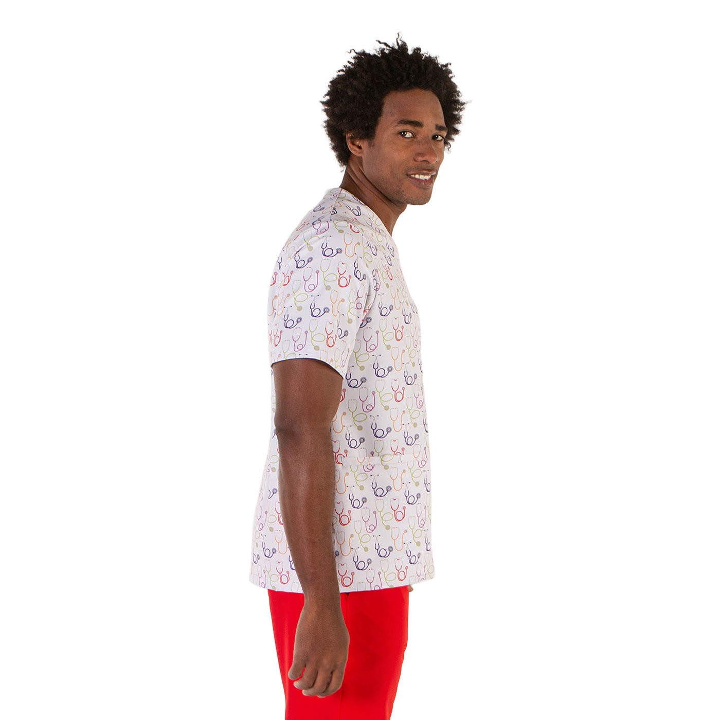 Fonendos printed sanitary blouse | unisex microfiber -3